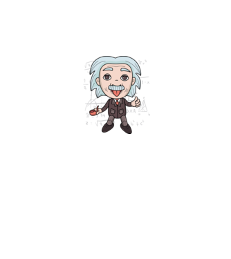 Caricatură Einstein model negru pe tricou