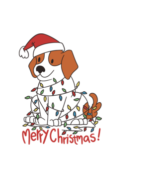Beagle Crăciun Fericit! model albastru deschis pe tricou