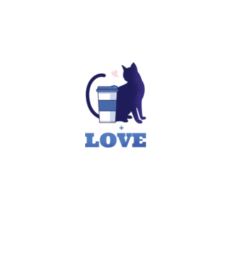 Cafea + Pisici = dragoste model negru pe tricou