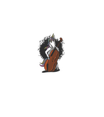 Unicorn cu violoncel model alb pe tricou