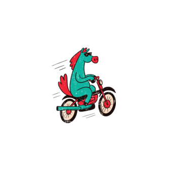 Cal cu bicicletă model verde pe tricou