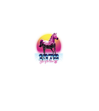 1978 Year of the Horse model negru pe tricou