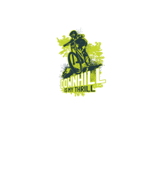 Downhill Is My Thrill tricou bicicletă model negru pe tricou
