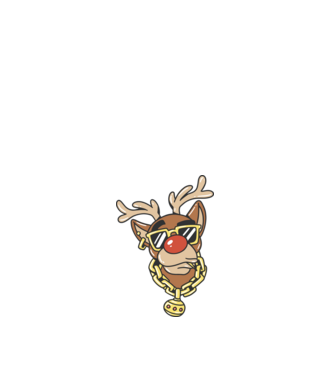 Gangster Reindeer model alb pe tricou