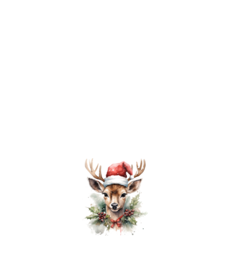 Festive Reindeer model negru pe tricou