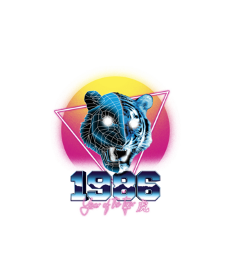 1986 Year of the Tiger model alb pe tricou