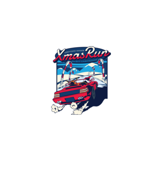 Xmas Outrun Retro Jucărie Crăciun model albastru închis pe tricou