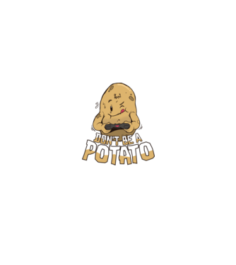 'Don''t be a Potato Gamer' model alb/roșu pe tricou