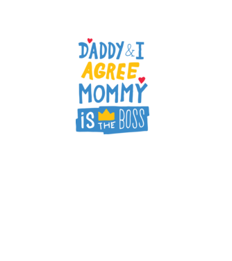 Mama e șefa model alb pe tricou