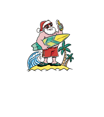 Santa Claus Summer model alb pe tricou