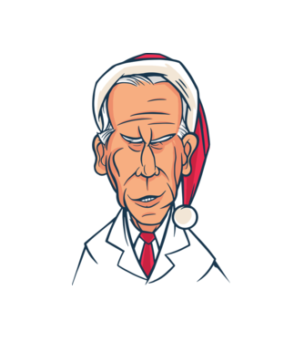 Crăciun Biden model alb pe tricou