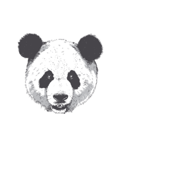 Cap de panda model negru pe tricou