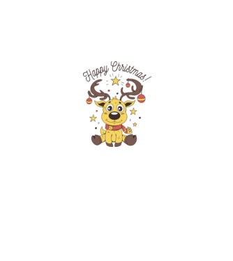 Happy Christmas Reindeer Alb model alb pe tricou