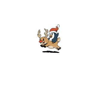 pinguin reindeer cristmas model alb pe tricou