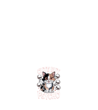 Cute, but Psycho pisică Negru model negru pe tricou