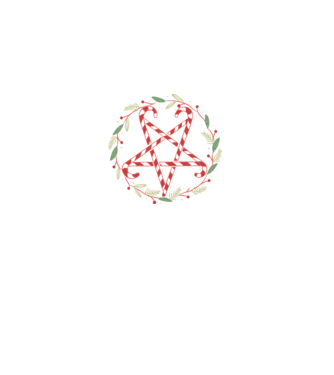 Pentagrama de Crăciun model negru pe tricou