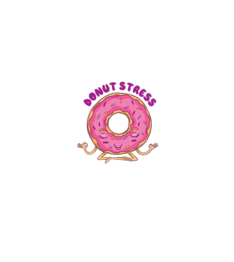 Donut Stress Gogoașă model alb/roșu pe tricou