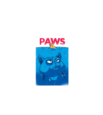 Paws Pisică la atac model negru pe tricou