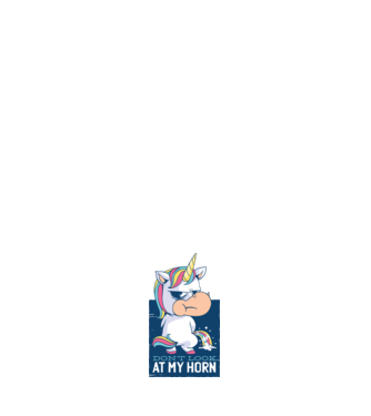 'Don''t look at my horn tricou amuzant unicorn' model negru pe tricou