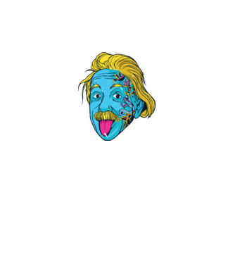 Hippy Albert Einstein model alb pe tricou