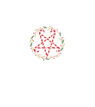 Pentagrama de Crăciun model negru pe tricou