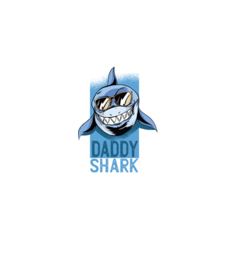Daddy Shark tricou pentru tata model negru pe tricou