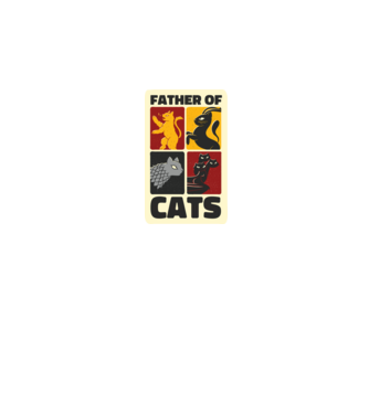 Father of Cats Game of Thrones parodie model negru pe tricou