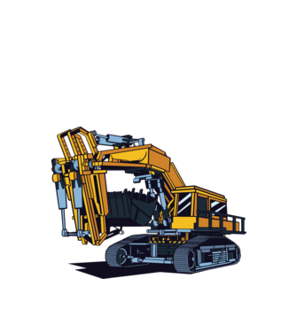 Excavator model verde de măr pe tricou