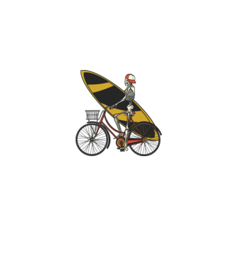 Schelet surfer model gri pe tricou