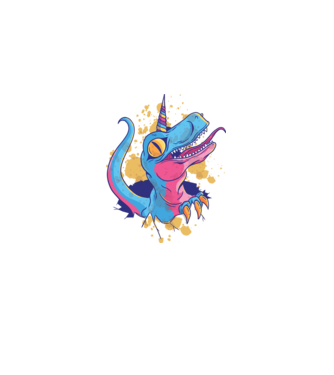 Unicornsaurus - Dinozaur Unicorn model negru pe tricou