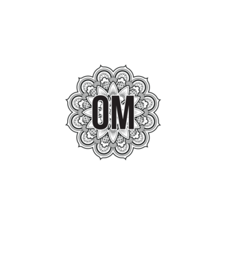 OM Mandala model alb pe tricou