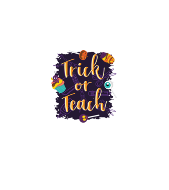Trick or Teach Halloween pentru profesori model nisipiu pe tricou