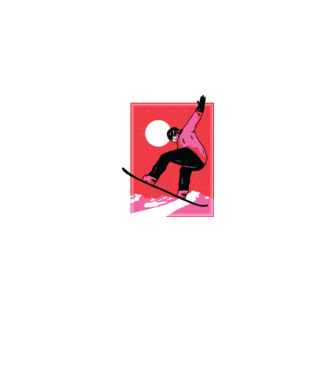 Snowboard poster model albastru jeanși pe tricou