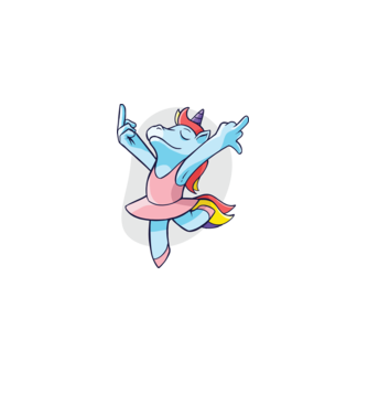 Unicorn Balet dans model mov pe tricou