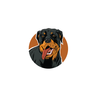 Tricou cu Câine Rottweiler model negru pe tricou