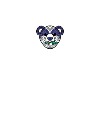 Mandala Panda model alb pe tricou