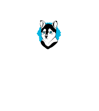 Câine Pomsky model alb pe tricou