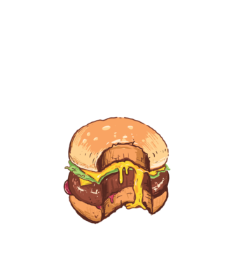Hamburger model nisipiu pe tricou