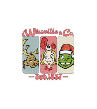 Whoville & Co - Grinch model alb pe tricou