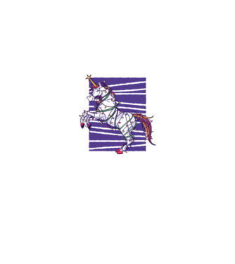 Unicorn pom de Crăciun model alb pe tricou