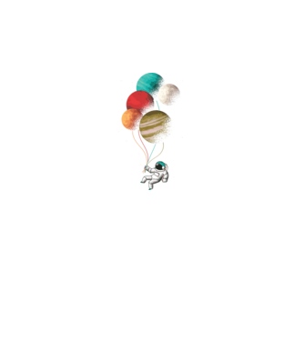 Astronaut Balloons baloane astronaut model negru pe tricou