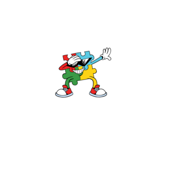 Autist DAB Puzzle model negru pe tricou