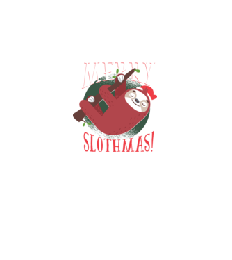 Merry Slothmas Crăciun cu Leneș model negru pe tricou