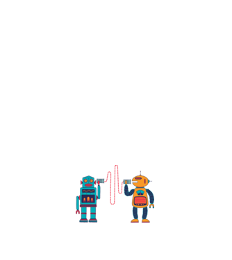 Walkie Talkie Robot model negru pe tricou