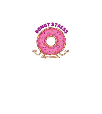 Donut Stress Gogoașă model alb/roșu pe tricou