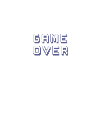 Game Over model alb pe tricou