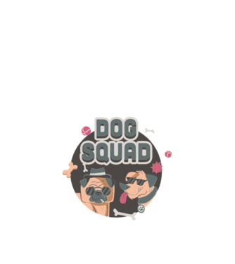 Dog squad model alb pe tricou