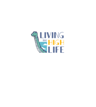 Living the High Life Dinosaur model negru pe tricou