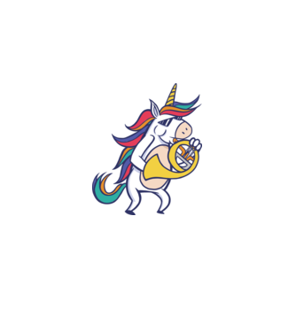 Unicorn Corn model albastru deschis pe tricou