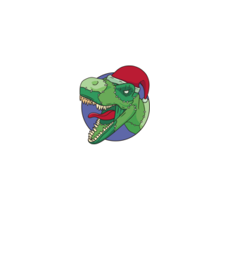 T-rex Santa model alb pe tricou